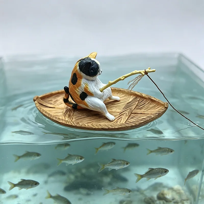 1PCS 크리 에이 티브 고양이 낚시 보트 수족관 장식 - Aquarium Marineland 리뷰 및 가격