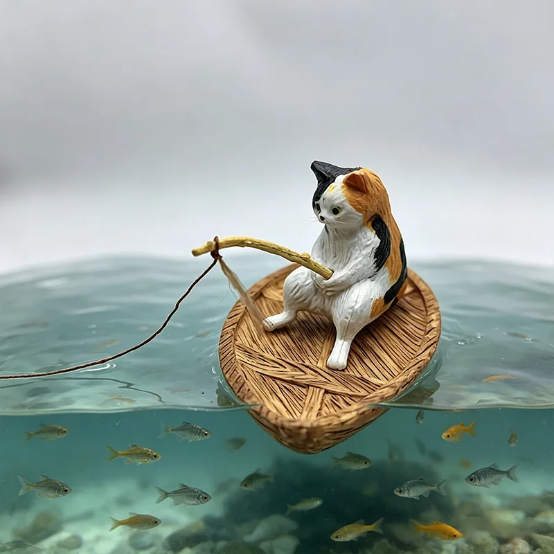 1PCS 크리 에이 티브 고양이 낚시 보트 수족관 장식 - Aquarium Marineland 리뷰 및 가격